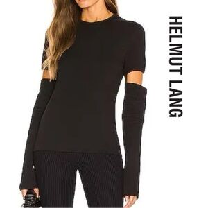 NWT - Helmut Lang Women’s Interlock Long Sleeve Top with Detachable Sleeves - L